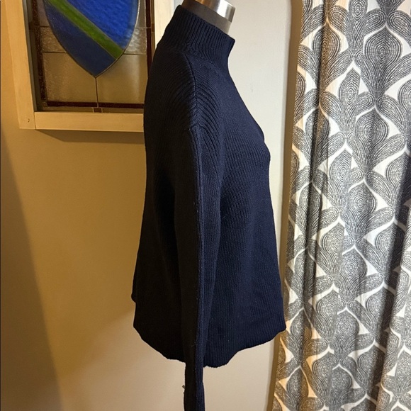 Valentino Red 100% Virgin Wool Rib Knit Mock Neck Sweater SZ Large - Picture 6 of 11